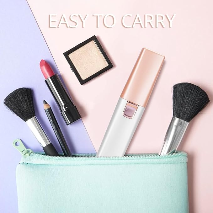 Facial Hair Removal for Women: Electric Eyebrow Trimmer & Hair Removal Device - 2 in 1 Rechargeable Face Shaver Painless Eyebrow Shaper for Upper Lip Chin Peach Fuzz brow (Pink)