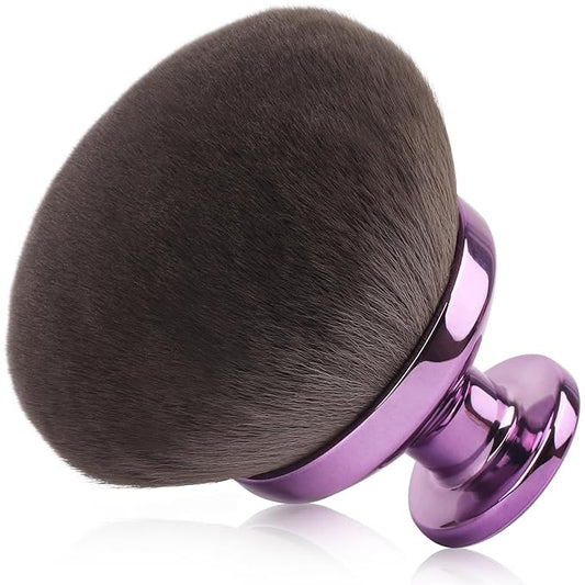 90MM Extra Large Self Tanner Kabuki Makeup Brush – Ultra Soft Dense Vegan Bristles for Body Makeup, Bronzer & Foundation–Applies Tanning Mousse, Lotion & Self Tanner,Wet & Dry (Purple)