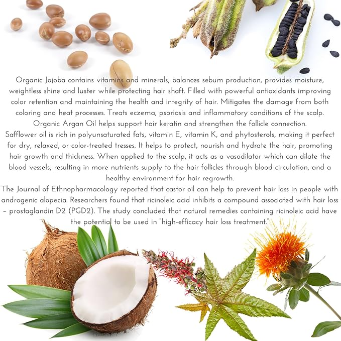 Organic Hair Growth Set | Fertile Roots Shampoo + Conditioner + Leave-In Treatment | Follicle Stimulating Rosemary, Ginger & Clove | Anti-Hair Loss, Strengthening, Nourishing | USA made