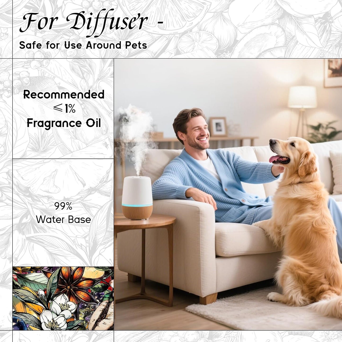 HIQILI Beach Walk Fragrance Oil for Diffuser & Humidifier, Candle & Soap Making, Luxury Hotel Scents, Perfect as a Gift - 1 Fl Oz