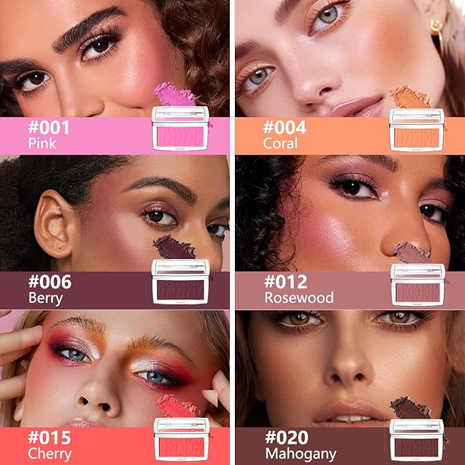 Embossed Blush, Palette Pink Dark Powder Blush Palette