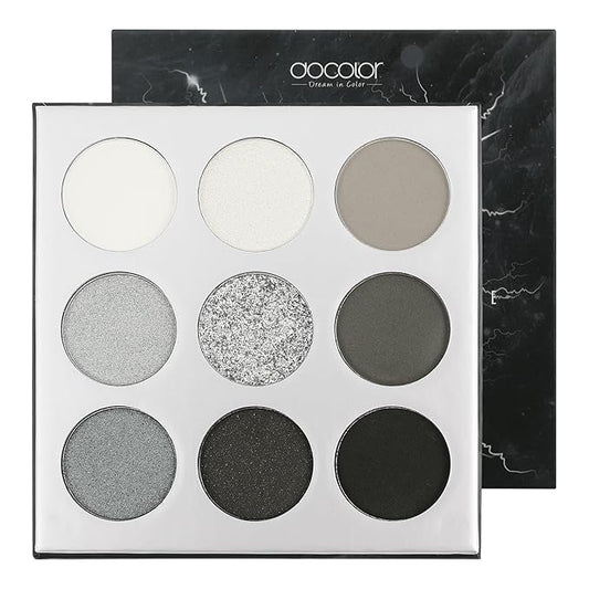 docolor Eyeshadow Palette 9 Colors Black Eyeshadow Gemstone Shadow Palette Highly Pigmented Mattes Shimmers Smokey Glitter Cream Colorful Powder Blendable Long Lasting Waterproof Makeup Palette