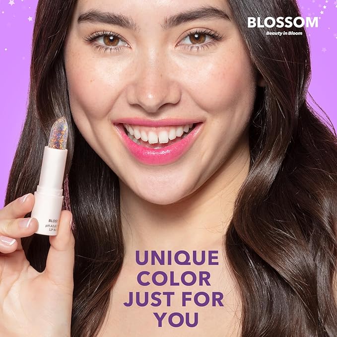 Blossom pH Adjusting Shimmering Lip Balm Moisturizing Glitter Sparkle Lip Balm, 0.12oz./3.5g, Moonstone