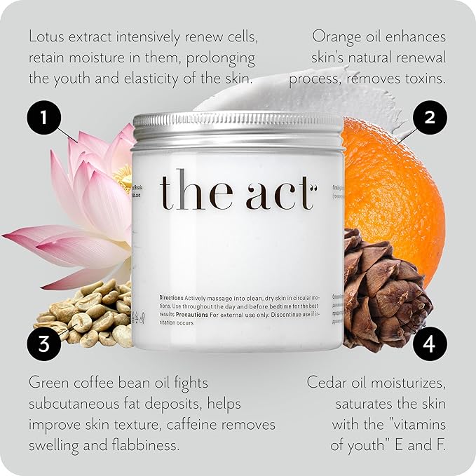 The Act Firming Body Cream β Hydrating Cream with Green Coffee & Lotus β Smooths and Nourishes Skin for a Spa-Like Experience for Men and Women, 8.5 fl oz
