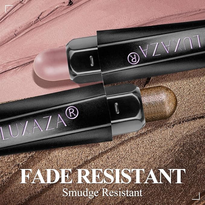 Neutral Eyeshadow Stick Makeup 6PCS Set, Brown Nude Metallic Shimmer Matte Cream Eye Shadow Palette Eyeliner Brightener Pencil Crayon - BROWN CANYON