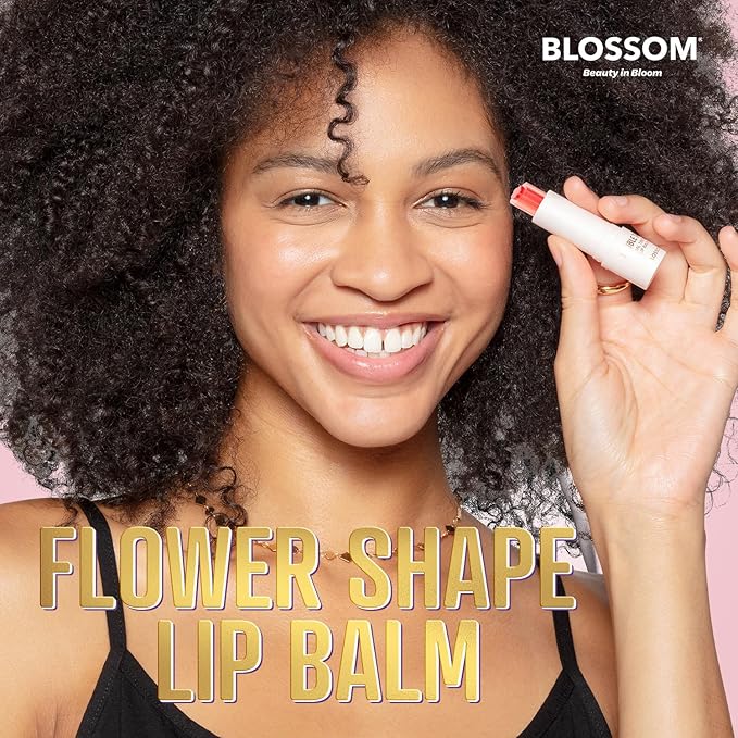 Blossom Double Take Flower Shaped Dual Tinted Moisturizing Lip Balm with Shea Butter, 0.13oz/3.6g, Tickle Me Pink