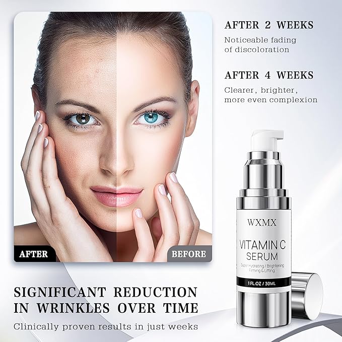 Super Vitamin C Face Serum for Mature Skin: All-in-One Hydrating Anti-Aging Formula by Vitamin C, Hyaluronic Acid, Caffeine-Firming, Lifting, Targets Dark Spots, Wrinkles, 1 fl oz (Pack of 1)