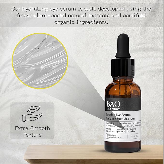 Intuition Eye Serum | Vitamin E, Cucumber Seed Oil And Hyaluronic Acid | Eye Serum for Wrinkles, Finelines and Dark Spots | Best Eye Serum For All Skin Types (30 ML)