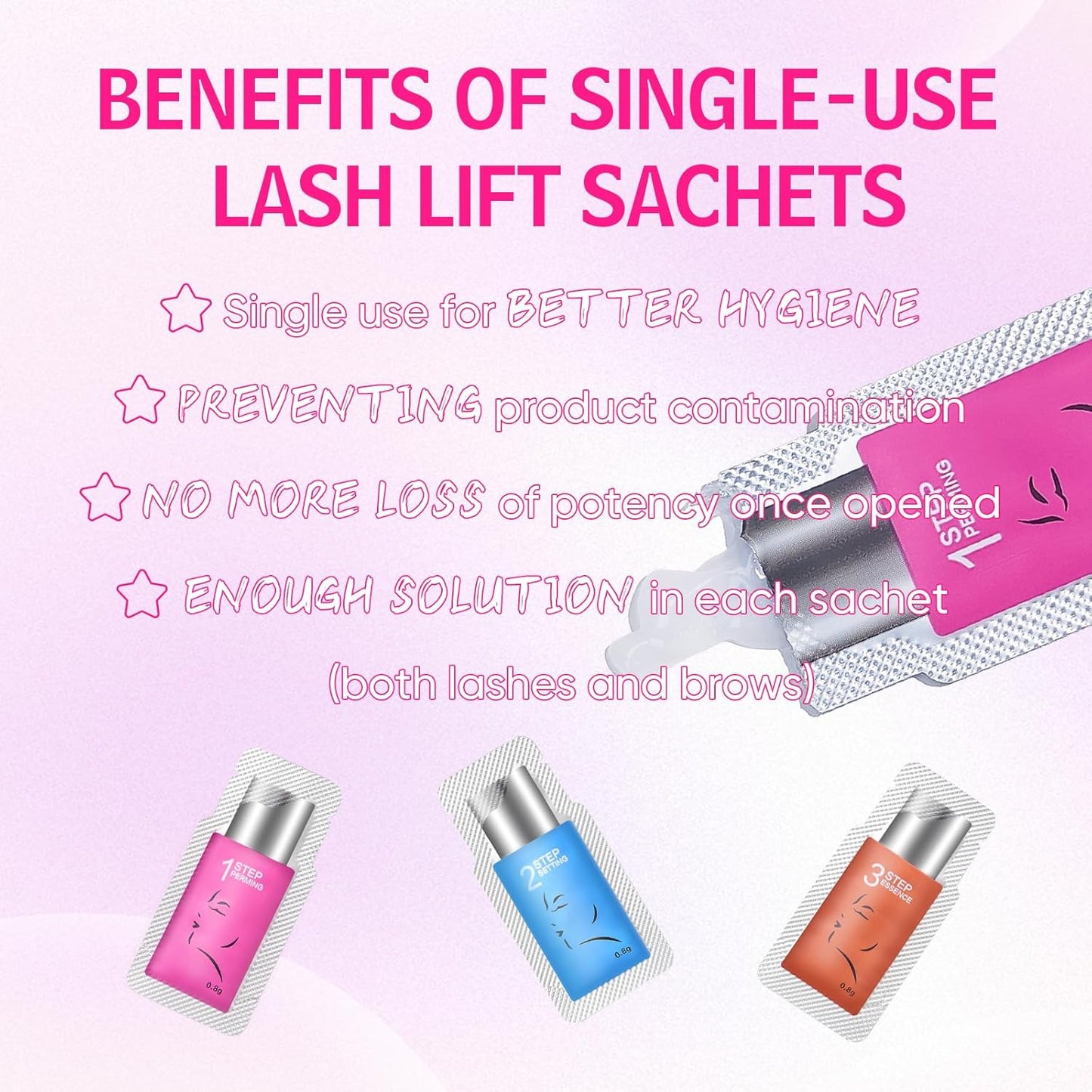 PERMANIA Lash Lift Kit, Lash Perm Kit, Fast Eyelash Lifting 5 Minutes DIY at Home with Strong Glue Disposable Sachet Lash Lifting Kit Last 6 Weeks (30pcs)