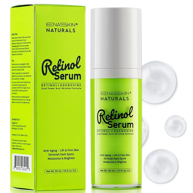 Anti-Wrinkle Retinol Serum for Face: Anti Aging Firming Skin Treatment with Hyaluronic Acid & Collagen - Deep Hydration Facial Care for Women Over 30,Daily & Night Use, 1.0 fl.oz