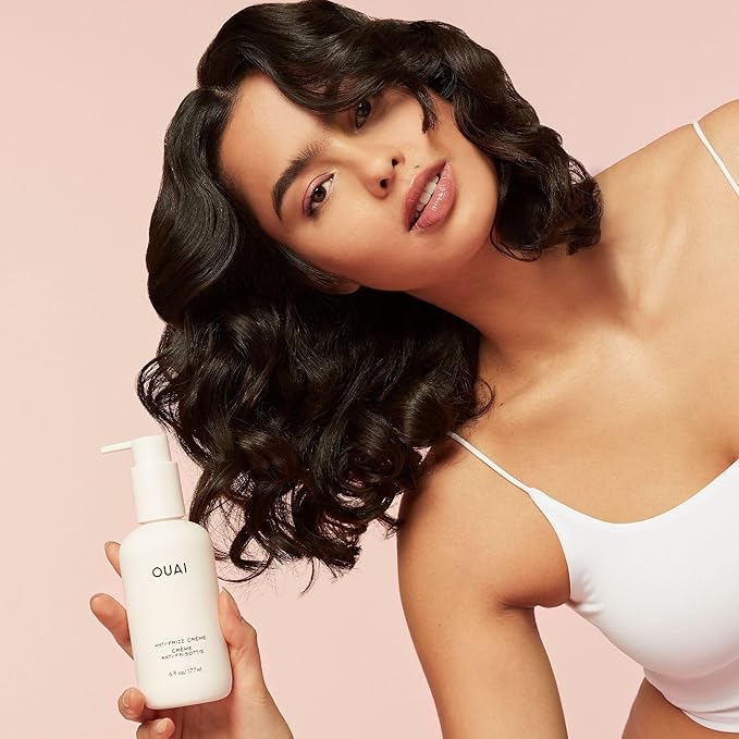 OUAI Anti Frizz Cream - Moisturizing Hair Cream with Frizz Control & Heat Protection - Provides Lasting Hydration with Jackfruit & Beetroot Extract - Paraben, Phthalate & Sulfate Free (6 oz)