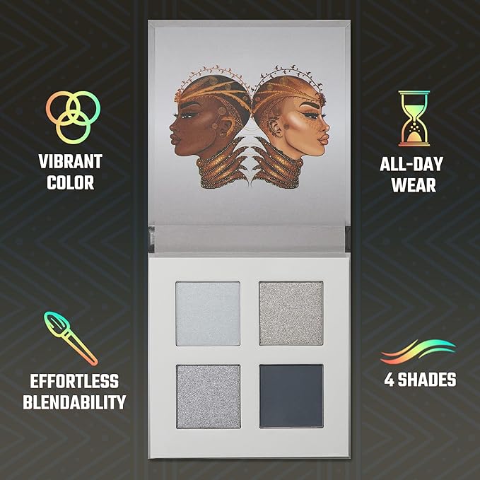 Juvia's Place Rebel Quad Grey Eyeshadow Palette - Professional Eye Makeup, Pigmented Eyeshadow Palette, Makeup Palette for Eye Color & Shine, Pressed Eyeshadow Cosmetics, Shades of 4