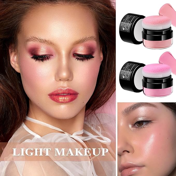 2 Colors Blush Stick,Multi-Use Cream Blush,Waterproofing Highly Pigmented Makeup Stick,Moisturizing Makeup Cream Set A6