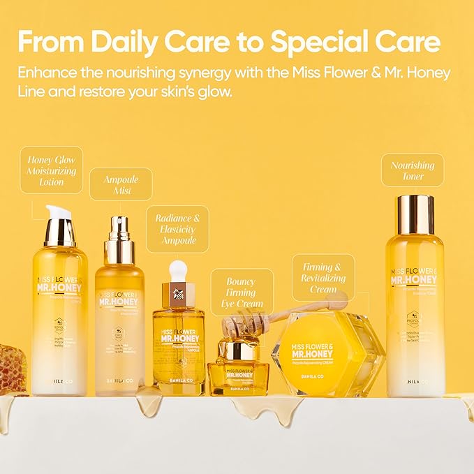 BANILA CO Miss Flower & Mr Honey Propolis Ampoule Mist | Nourishing Skin Double Layer & Moisturizing Makeup Fixer Setting Spray | Hydration Boost, Radiant Glow Serum (99ml / 3.34 fl oz)