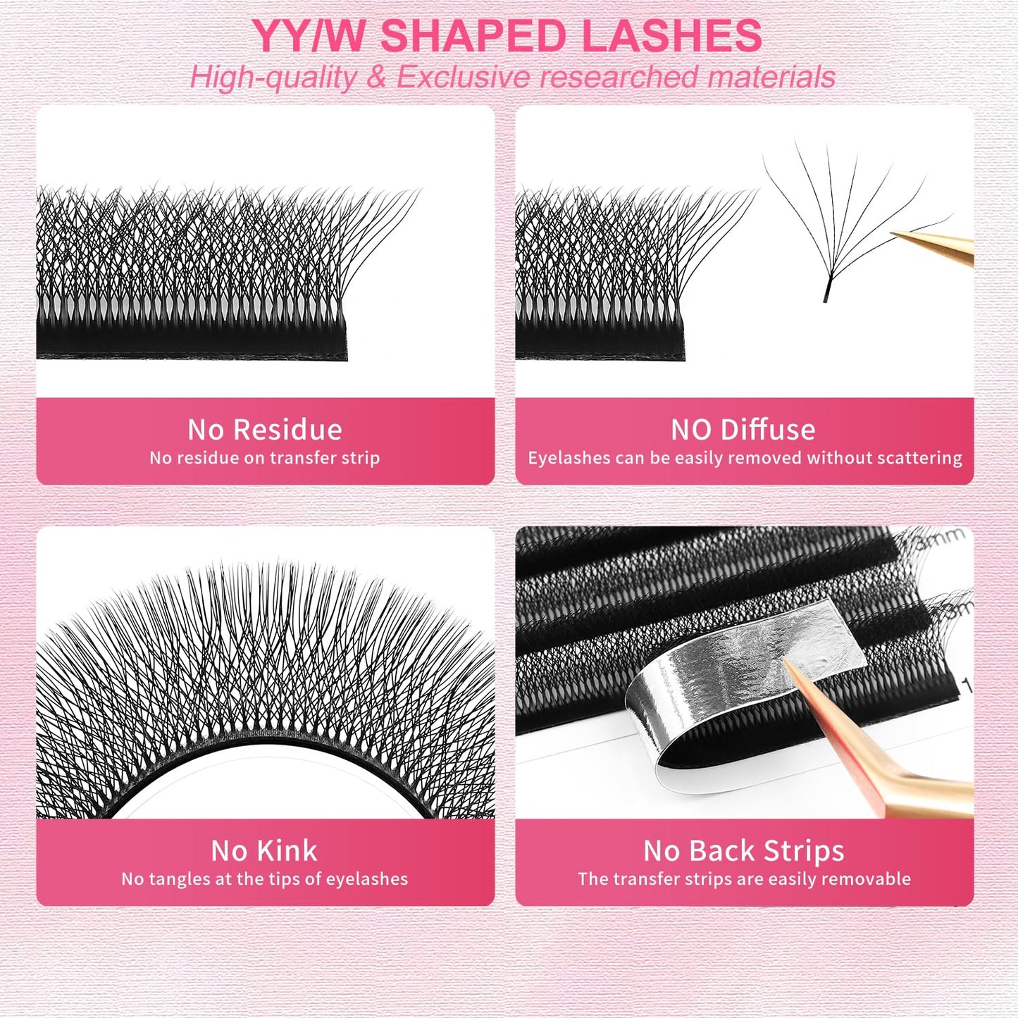 W Lash Extensions Supplies 7D Eyelash Extensions W Shape 0.07mm Thickness C Curl 13mm Premade Fans Easy Fan Lashes Volume Matte Black 12 Rows Crisscross Eye Lashes(W-7D-0.07-C,13mm)