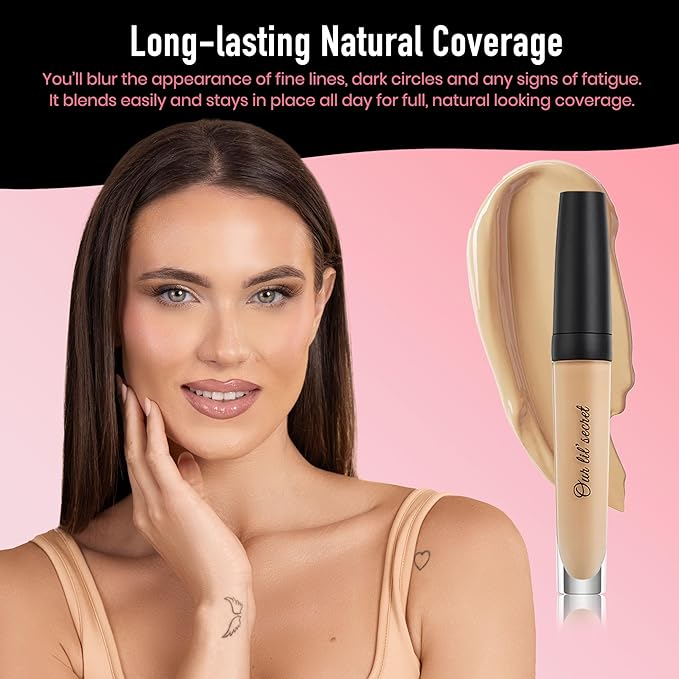 Frankie Rose Cosmetics Our Lil’ Secret Concealer – Sweat-Proof & Matte Under Eye Concealer, Long Lasting Concealer Full Coverage For Fine Lines, Dark Circles & Hide Imperfections - Angelic