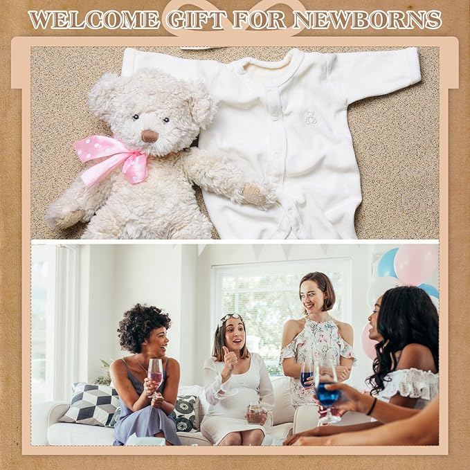 50 Sets Baby Shower Lip Balm Favor with Thank You Tags and Organza Bags, Lip Balm Bulk Baby Shower Gifts for Guests Prizes Gender Reveal Souvenirs Neutral Birthday Supplies