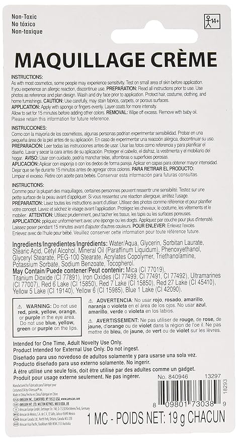 Green Cream Makeup Tube - 0.7 oz. - Vibrant Color & Pigmented Perfect for Festive & Creative Looks, Pack of 18