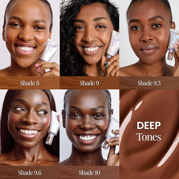 Naked Sundays BeautyScreen™ SPF 50 Mineral Peptide Foundation Tint – 2-in-1 Skin Tint & Mineral Sunscreen | Radiant, Buildable Coverage, Acne-Safe, Infused with Peptides (10 Deep Neutral, 1.01 oz)