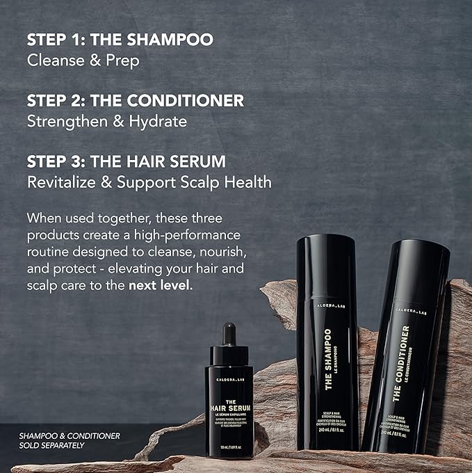 Caldera + Lab The Hair Serum | Men’s Thickening Serum for Thinning & Receding Hair, Supports Fuller & Stronger-Looking Hair, Dermatologically Tested - All Hair Types