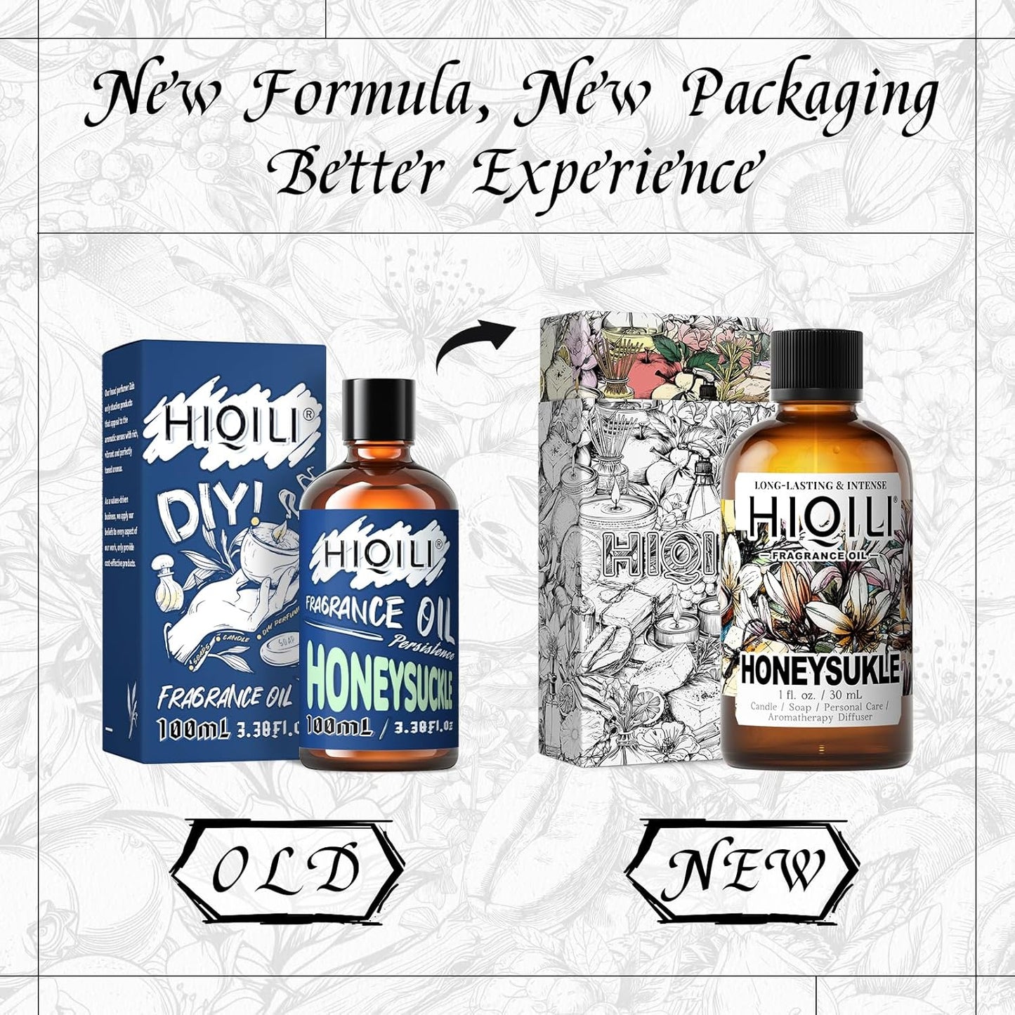 HIQILI Honeysuckle Fragrance Oil for Home Diffuser, Prefect for Candle & Soap Making, Relaxation, Beautiful Gifts - 1 Fl Oz