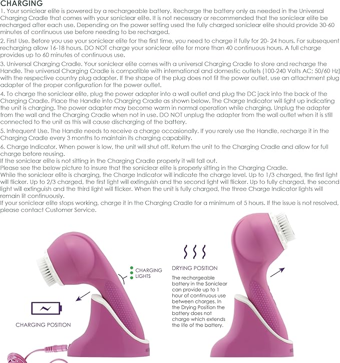 Michael Todd Beauty - Soniclear Elite - Facial Cleansing Brush System - 6-Speeds - Face Cleansing Brush & Exfoliating Body Scrubber