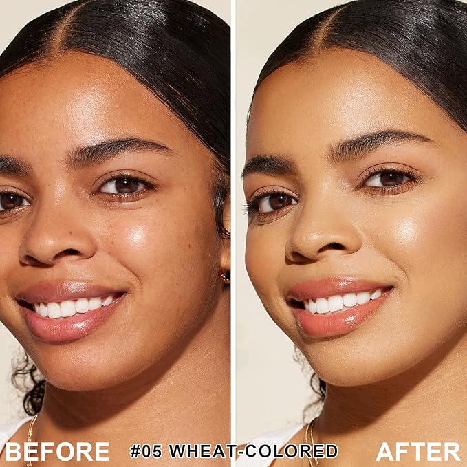 Mushroom Head Air Cushion CC Cream BB Cream Foundation Makeup Moisturizing CC Cream Liquid Foundation, Concealer Lasting Makeup Foundation Even Skin Tone Makeup Base Primer (#05 Wheat)