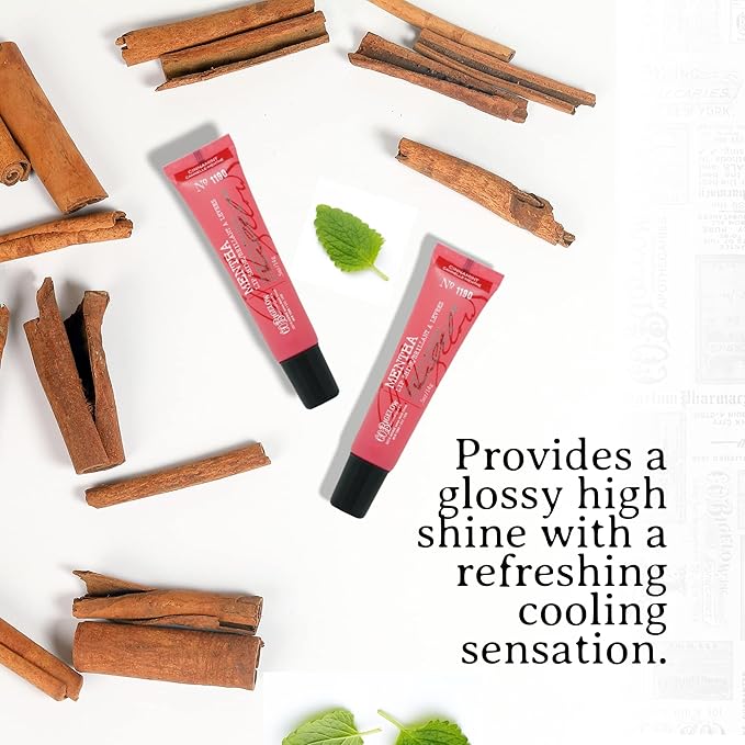 C.O. Bigelow Cinnamint Mentha Lip Shine Balm Tubes, Pack of 3 Bulk Lip Gloss with Cinnamon & Peppermint Oil, High Gloss Shine Finish, 0.5 oz