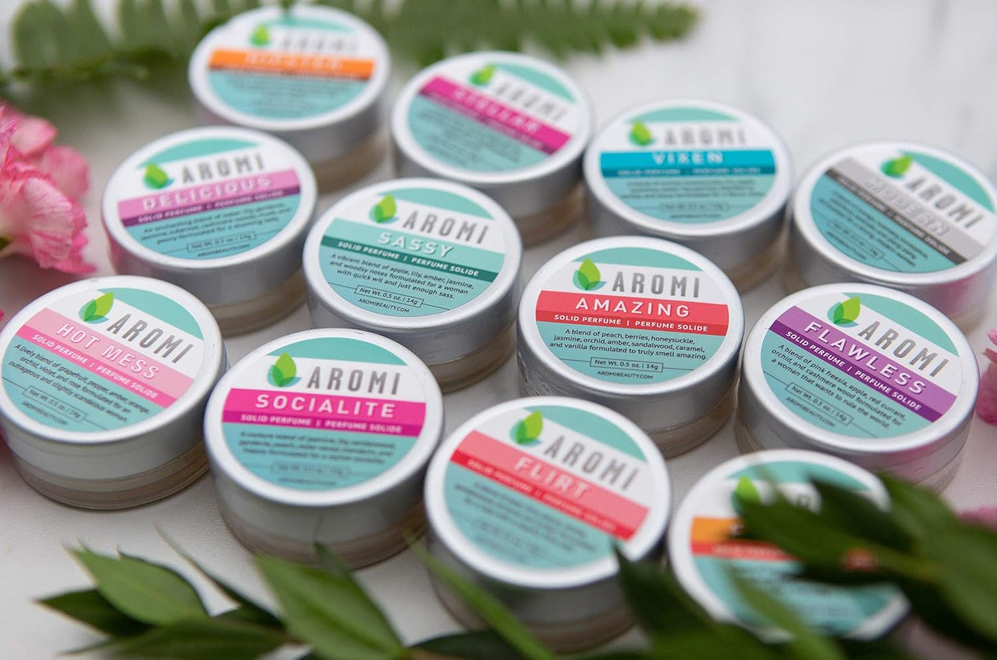 Aromi Amazing Solid Perfume | Fruity, Floral Fragrance, Vegan & Cruelty-free, Travel Scent, Women’s Gift, Vanilla, Caramel, & Jasmine Scent, Handmade (Amazing)