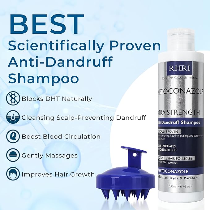 Anti Dandruff Shampoo for Men & Women | Extra Strength Medicated Shampoo with 2% Salicylic Acid and Tea Tree Oil for Itchy, Dry Scalp, Flakes and Build-Up | Sulfate Free 200ml