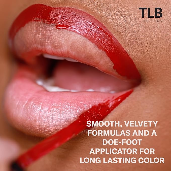 The Lip Bar - Nonstop Liquid Matte Lipstick Mini 2-Pack, Bawse Lady (Blue Red) + Rich Auntie (Deep Berry) - High Pigment - One Swipe - Long Lasting - Jojoba Oil & Vitamin E - Vegan - .24 fl oz each
