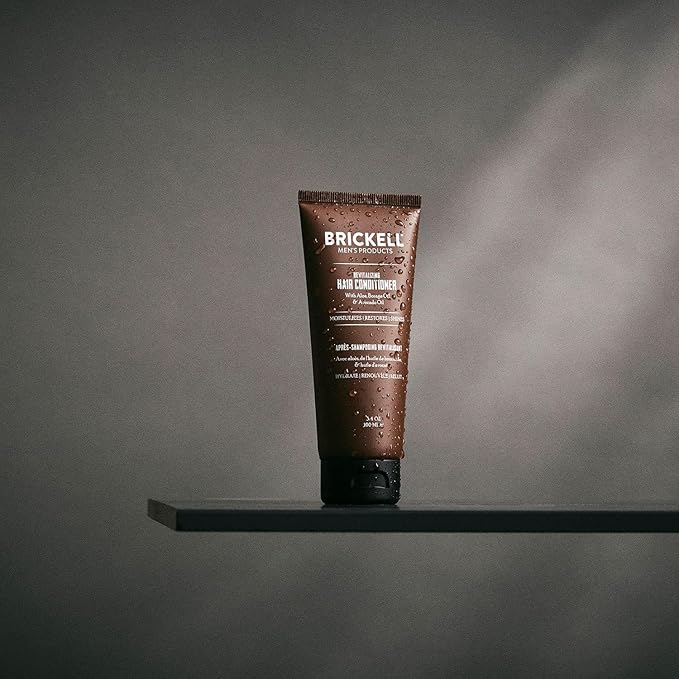 Brickell Men's Revitalizing Hair Conditioner for Men, Natural and Organic Nourishing Hair Conditioner, Restores Shine and Moisture, 3.4 Ounce, Scented, New Formula