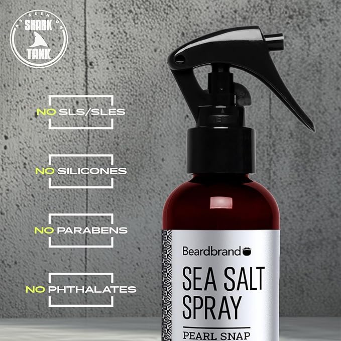 Beardbrand Sea Salt Spray for Men – Hair Texture Spray Adds Instant Volume, For Lightweight Natural Textured Look, Pearl Snap Scent, Achieve Effortless Style & All-Day Hold