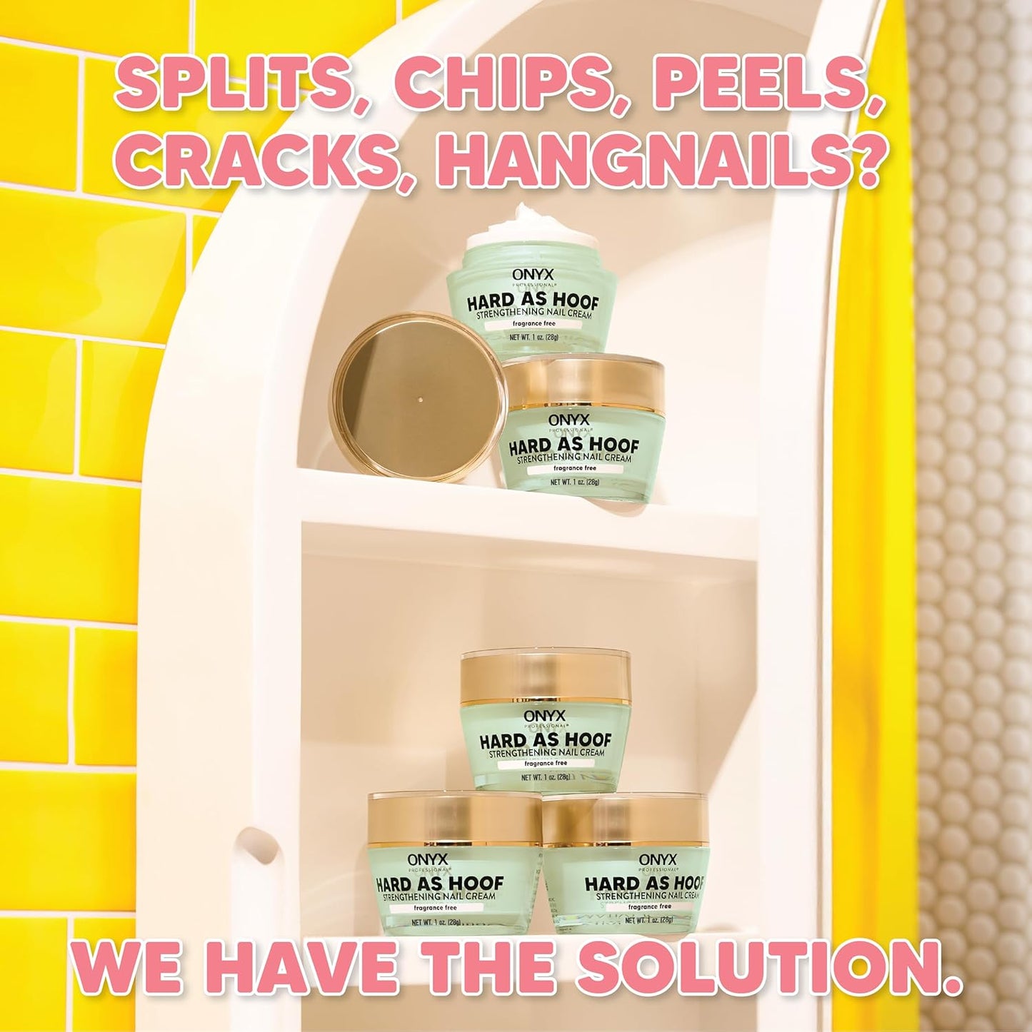 Onyx Professional Hard As Hoof Nail Strengthening Cream, Unscented - Nail Growth & Conditioning Cuticle Cream Stops Splits, Chips, Cracks & Strengthens Nails, 1 oz