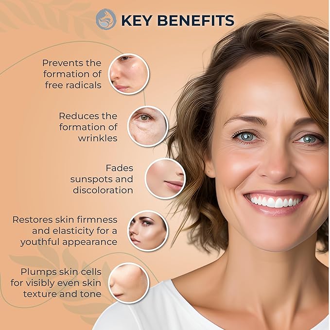 Vitamin C Face Serum - Anti Aging & Brightening Facial Serum - With Hyaluronic Acid Gotu Kola & Jojoba Oil - Natural & Organic - Foxbrim Naturals 1oz