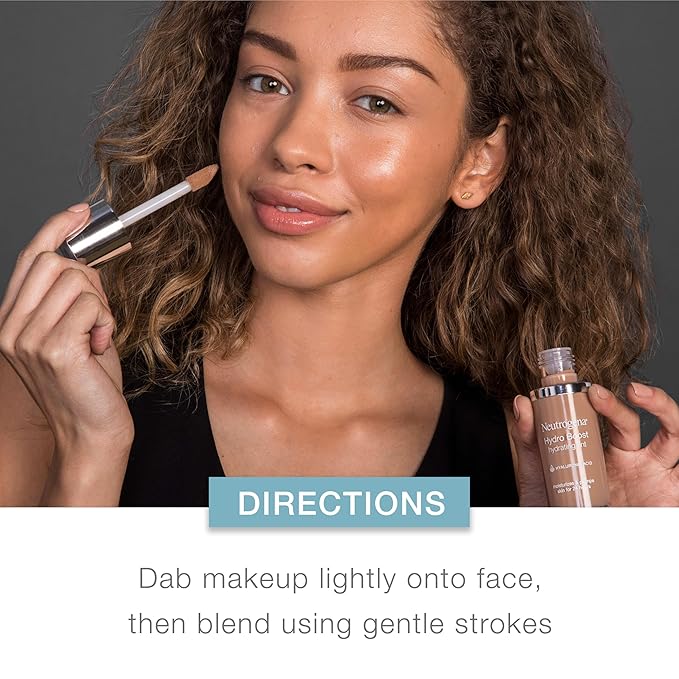 Neutrogena Hydro Boost Hydrating Tint Foundation Makeup for Dry Skin, with Hyaluronic Acid, Lightweight Oil-Free Water Gel, Non-Comedogenic, 115 Cocoa Color 1.0 fl. oz