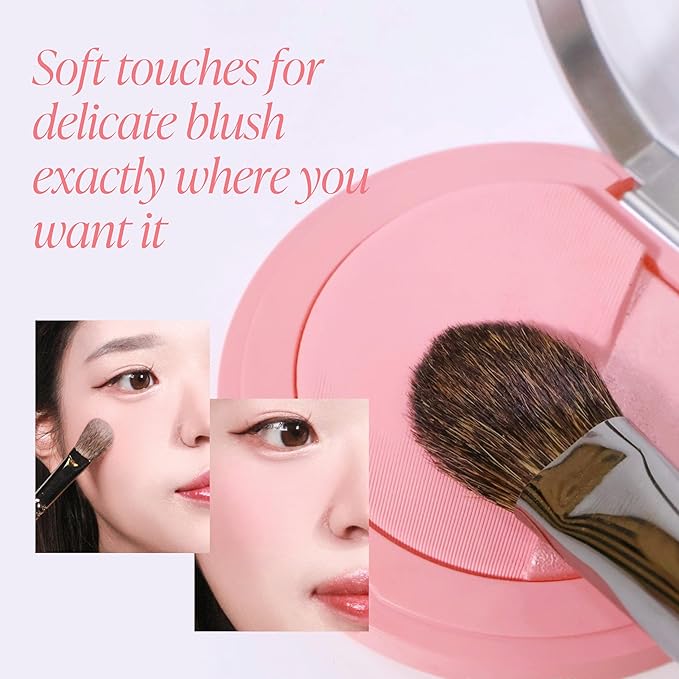 Piccasso 23 Small Blusher Brush – Precise Makeup Brush for Cheeks, Nose, and Chin, Soft Squirrel & Horse Hair for Delicate Application, Detail Face Brush for Daily Use, Korean Professional Beauty Tool