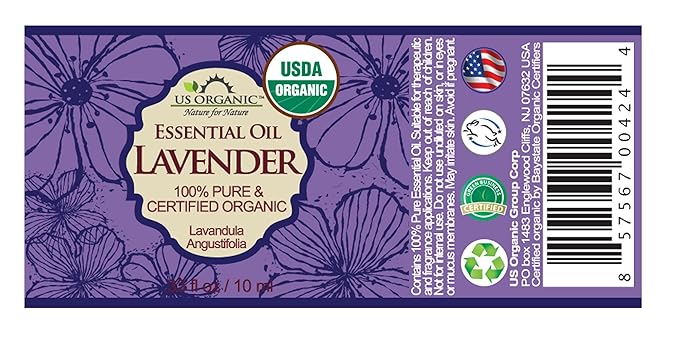 US Organic 100% Pure Lavender Essential Oil, Directly sourced from Bulgaria, USDA Certified Organic, Undiluted, for Diffuser, Humidifier, Massage, Skin, Hair Care, Non GMO, 10 ml 2 Pack