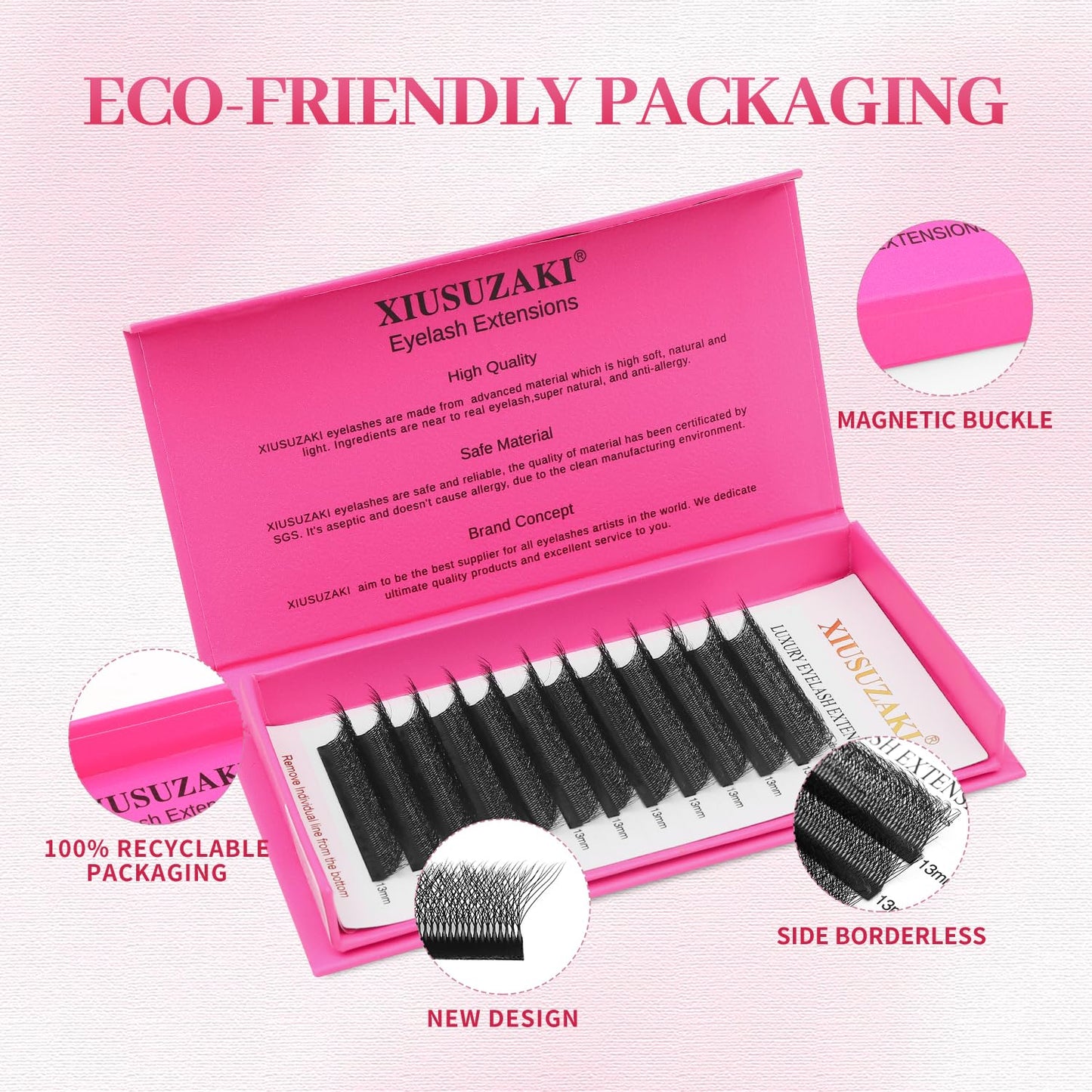 W Lash Extensions Supplies 7D Eyelash Extensions W Shape 0.07mm Thickness C Curl 11mm Premade Fans Easy Fan Lashes Volume Matte Black 12 Rows Crisscross Eye Lashes(W-7D-0.07-C,11mm)