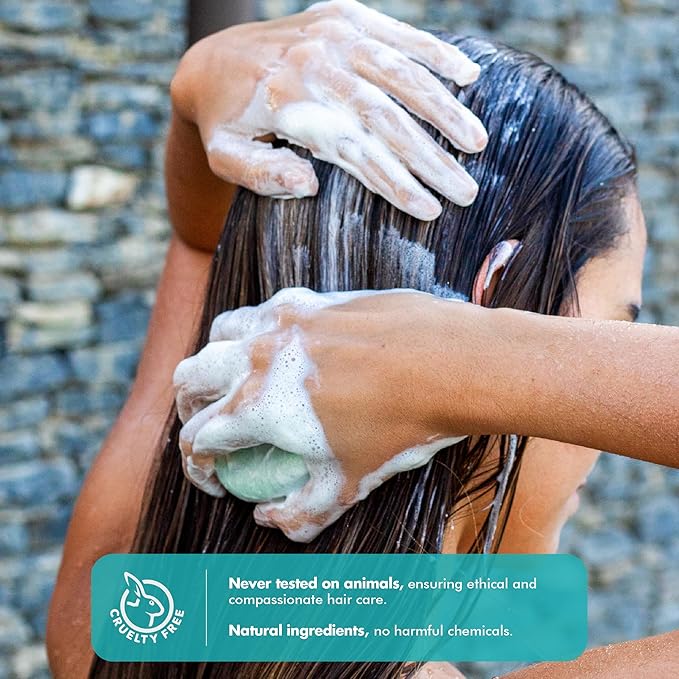 Castor Oil Shampoo Bar with Peppermint Essential Oils & Biotin - For Hair Growth, Strengthening, Thickening & Volumizing - Shampoo for Women and Men - Free of Parabens & Sulfates - Made in USA - 4.5oz