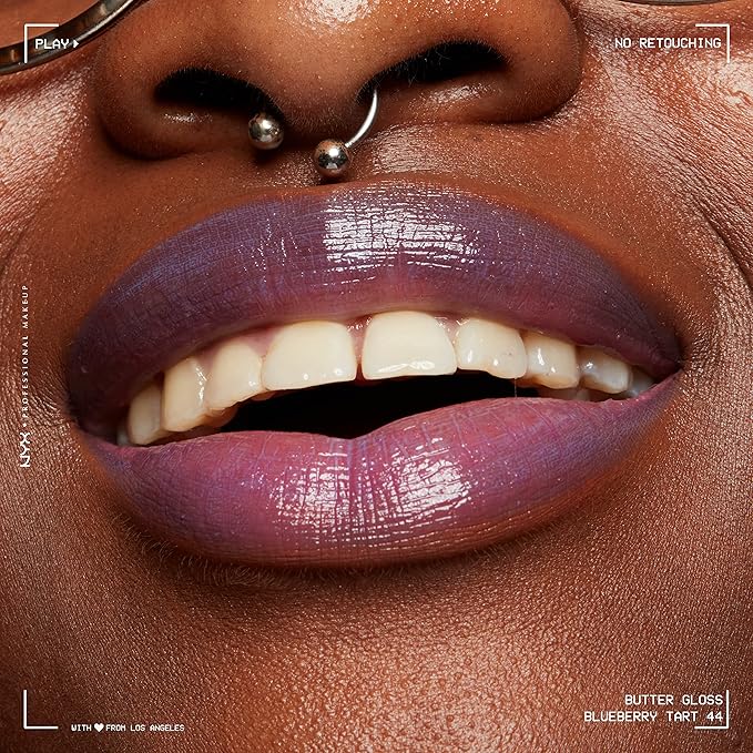 NYX PROFESSIONAL MAKEUP Butter Gloss, Non-Sticky Lip Gloss - Blueberry Tart (Periwinkle Blue)