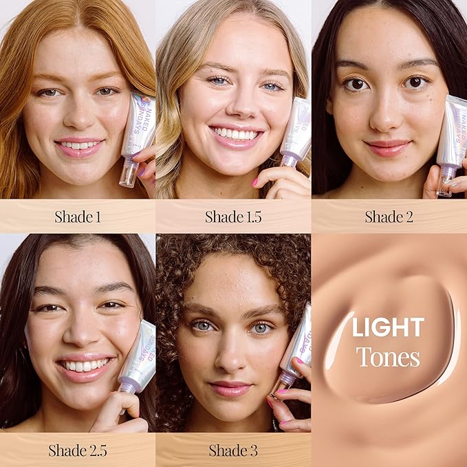 Naked Sundays BeautyScreen™ SPF 50 Mineral Peptide Foundation Tint – 2-in-1 Skin Tint & Mineral Sunscreen | Radiant, Buildable Coverage, Acne-Safe, Infused with Peptides (2 Fair Sand, 1.01 oz)