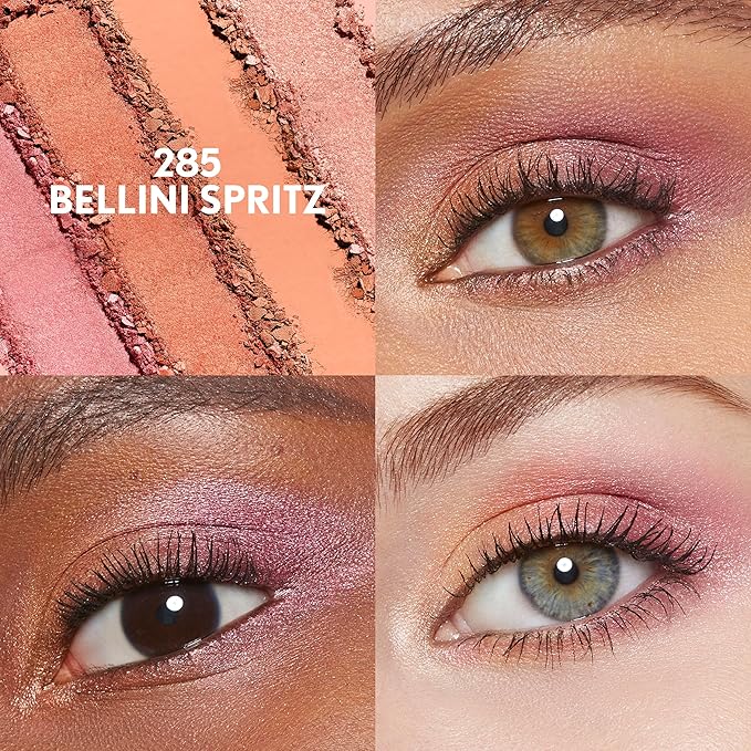 COVERGIRL Eye Enhancer, Bellini Spritz, Eyeshadow Quad, Easy to Wear, Clean & Vegan, Talc-Free, Matte & Shimmer Finishes, Smudge-Proof, 0.19oz