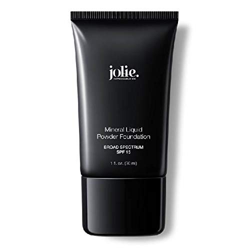 Jolie Liquid Powder Mineral Foundation, Super Silky Hydrating Oil-Free Makeup, SPF 15 Mineral Sunscreen & Primer - Vitamins A, C & E Antioxidants, For All Skin Types (Vanilla Cream)