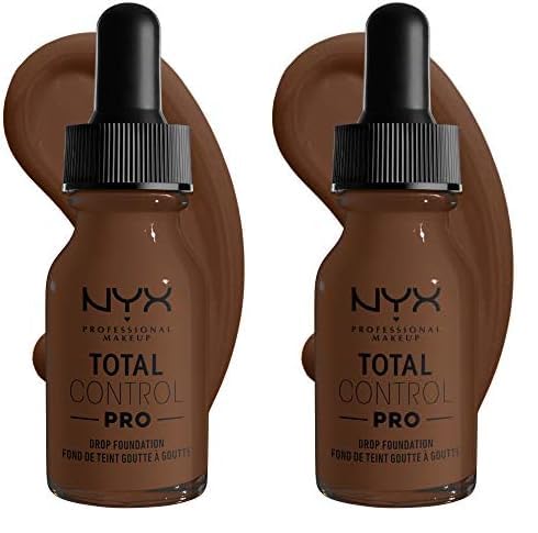 NYX PROFESSIONAL MAKEUP Total Control Pro Drop Foundation, Skin-True Buildable Coverage - Deep (Pack of 2)