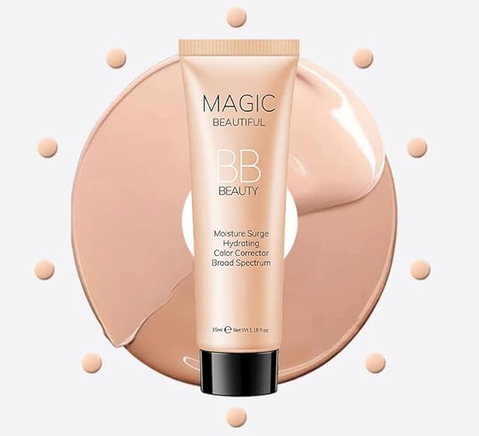 Sulily 2 Pcs BB Cream Full Coverage Foundation,Hydrating Natural Flawless Concealer, Clean Nude Makeup Base,Color Correcting Oil-Free BB Cream(ivory)