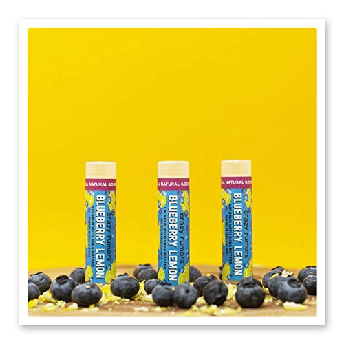 Crazy Rumors Blueberry Lemon Flavored All Natural, Plant Based Lip Balm to Moisturize and Nourish your Lips - Blueberry Lemon (3-Pack)