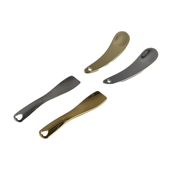 4Pcs Metal Cosmetic Spoon,Reusable Mini Zinc Alloy Facial Cream Cosmetic Spoon Applicator for Beauty Mixing Skincare Cream Lotions Eye Cream