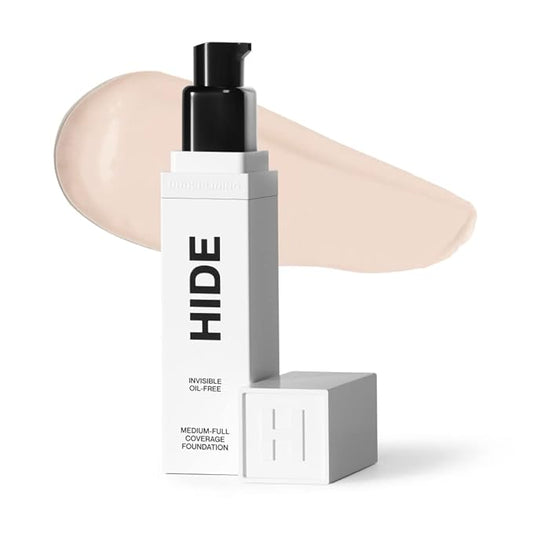 HIDE PREMIUM Liquid Foundation, Multi-Use Waterproof Foundation, Medium/Full Coverage Foundation, Shades for All Skin Types (See Shade Finder), Chiffon, 1 fl oz