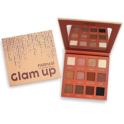 FARMASi Glam Up Eyeshadow Palette, Ultra Blendable Mattes, Rich Colors with Velvety Texture, Easy to Apply, Long Lasting, 12 Shades, 0.42 oz / 12 gr